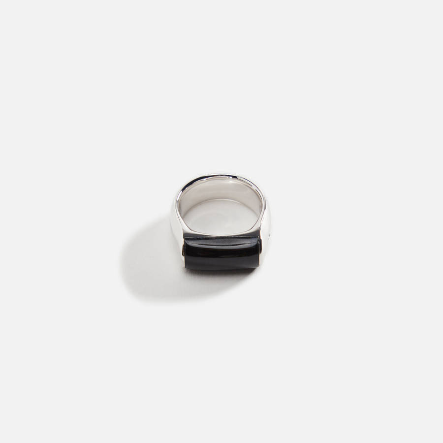 Silver Men Kith Tom Wood Crest Ring Blue Hawk Eye M 925 Sterling Silver Jewelry | 2953-MIFKY