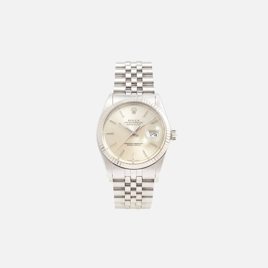 Silver Men Kith Wind Vintage Rolex Silver Dial Datejust Reference 16014 Unpolished Jewelry | 1092-XULBP