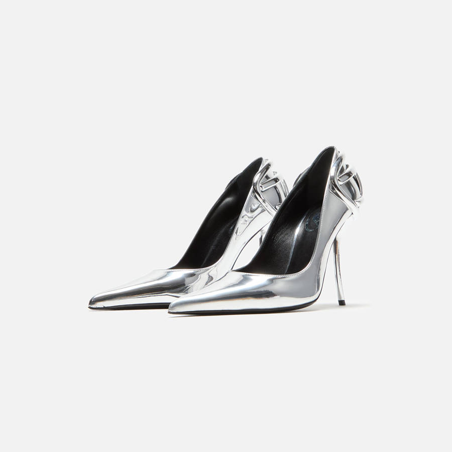 Silver Women Kith Diesel D-Ten and Half-Metallic Pumps Heels | 3624-CXEKU