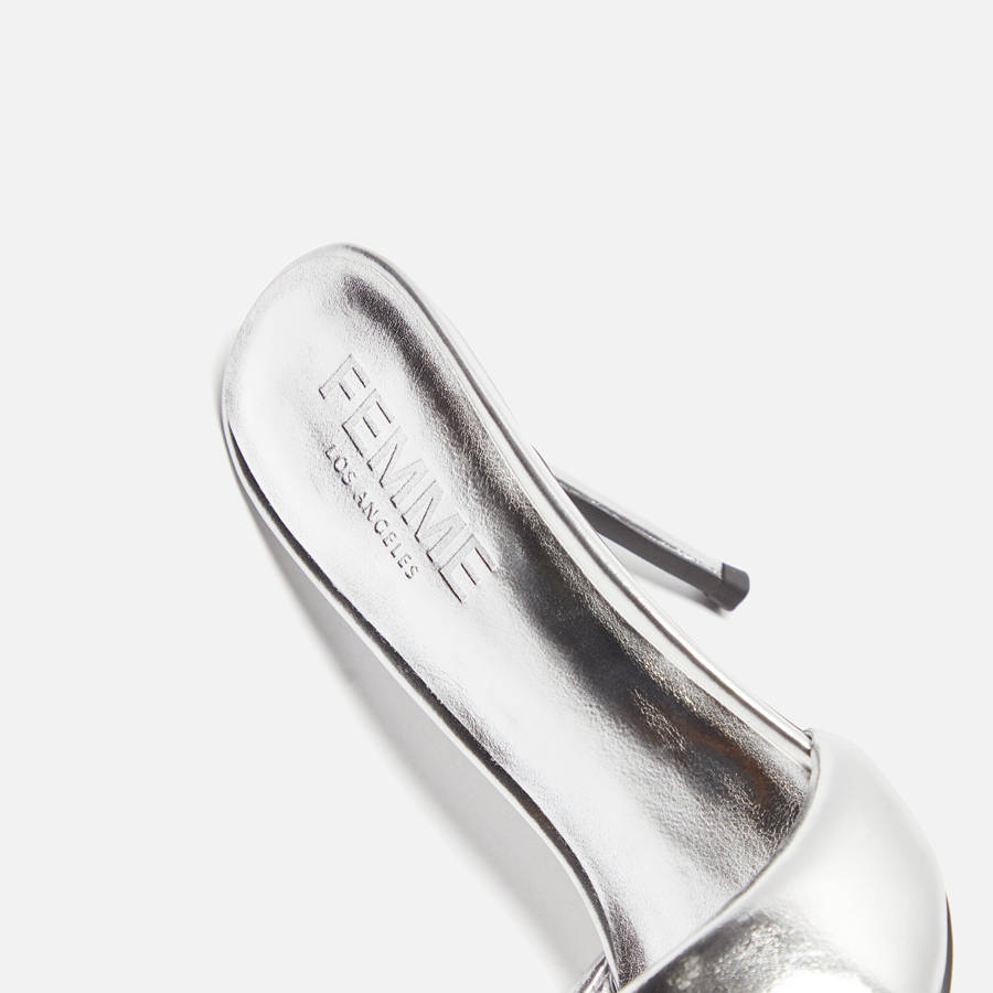 Silver Women Kith Femme LA Saint Slipper Heels | 7613-UELCP