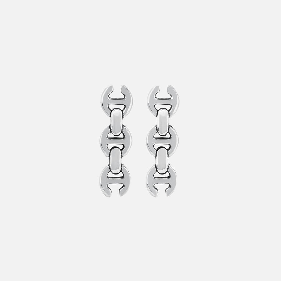 Silver Women Kith Hoorsenbuhs 3MM Toggle Stud Earrings Jewelry | 1350-FIHWU