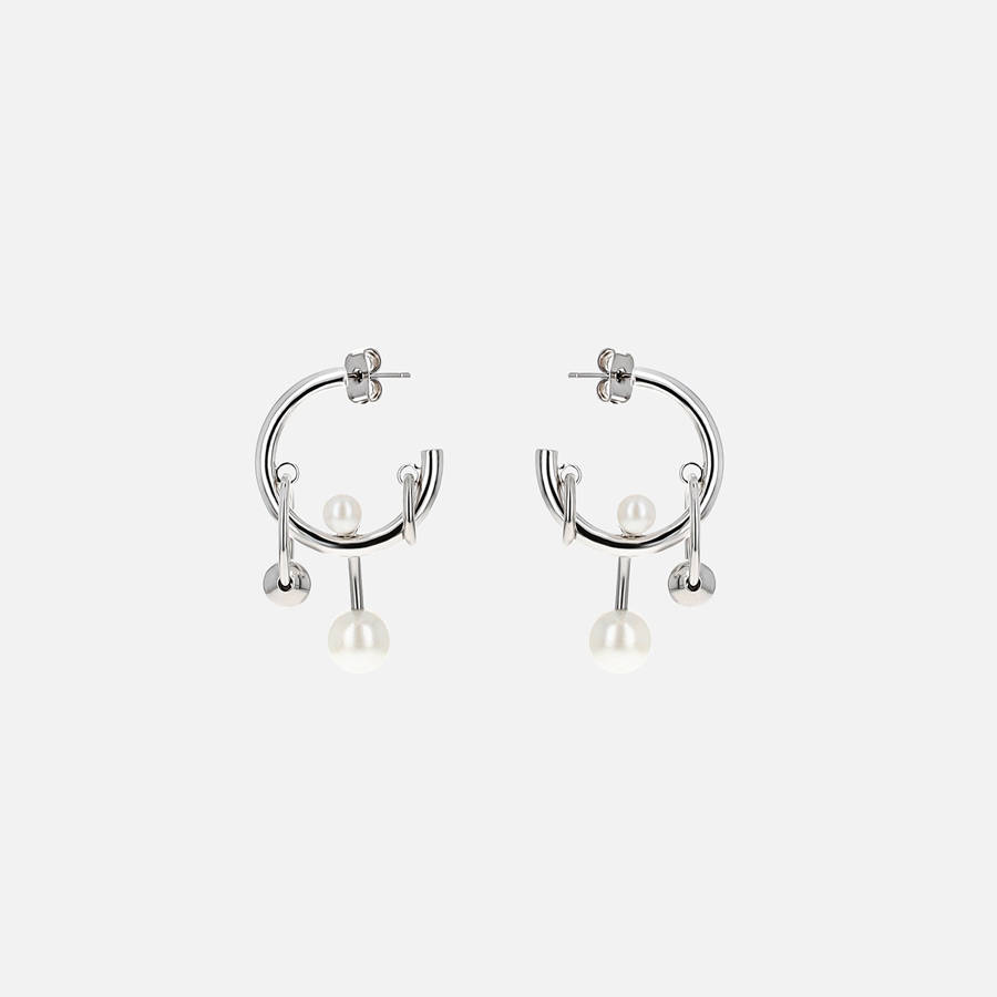 Silver Women Kith Justine Clenquet Chase Earrings Jewelry | 6047-BLEOQ