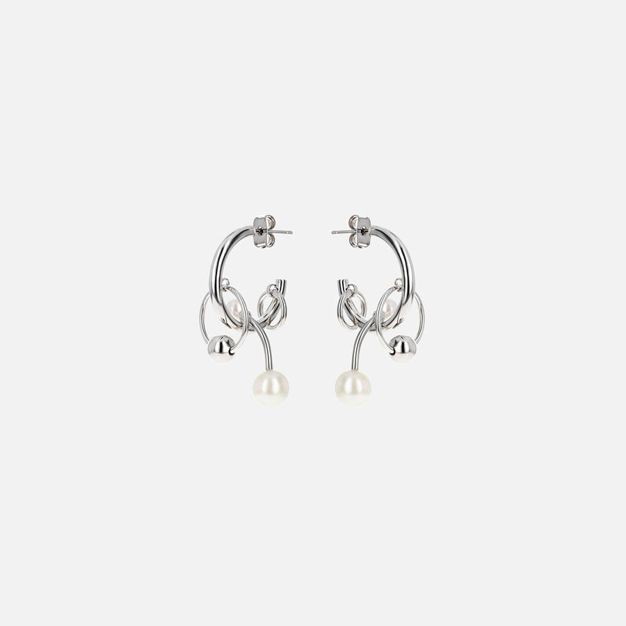 Silver Women Kith Justine Clenquet Chase Earrings Jewelry | 6047-BLEOQ