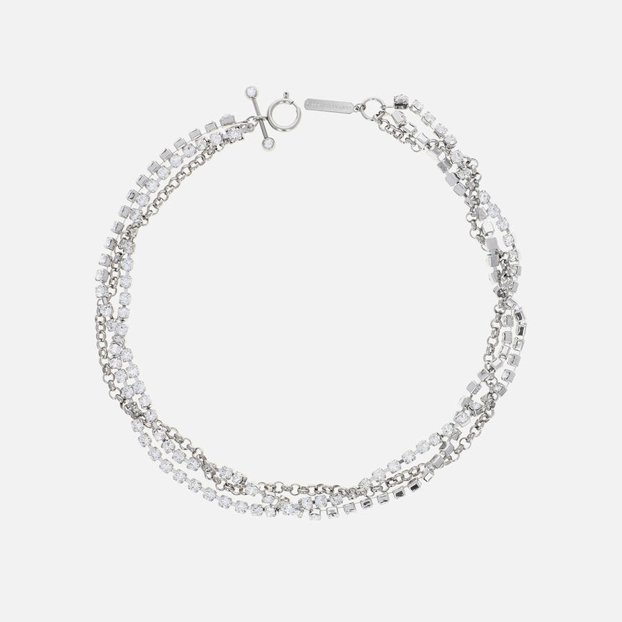 Silver Women Kith Justine Clenquet Liv Crystal Choker Jewelry | 7910-IPLJR