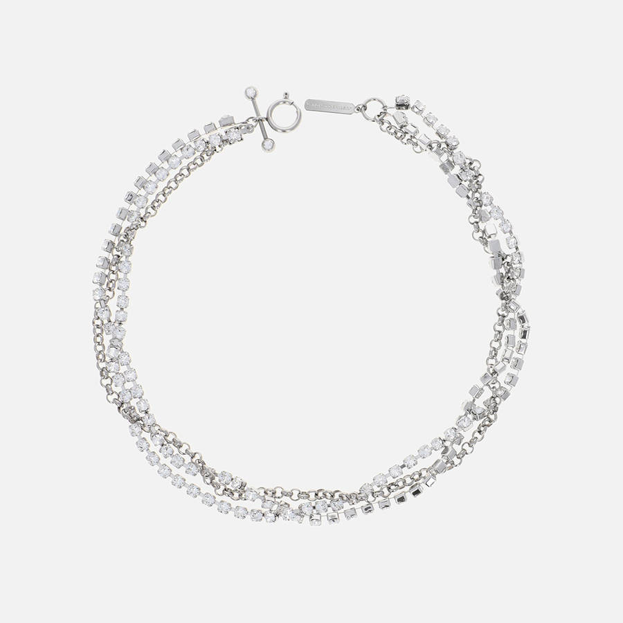 Silver Women Kith Justine Clenquet Liv Crystal Choker Jewelry | 7910-IPLJR