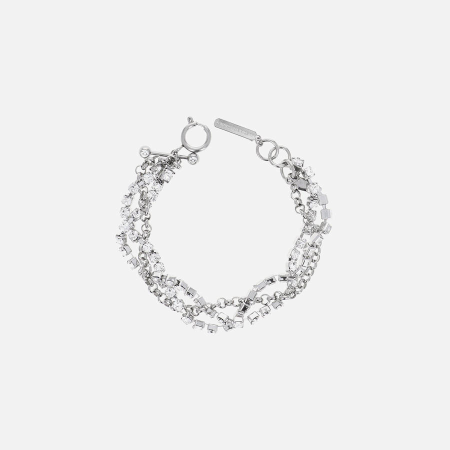 Silver Women Kith Justine Clenquet Liv Crystal Bracelet Jewelry | 9540-FCAQL