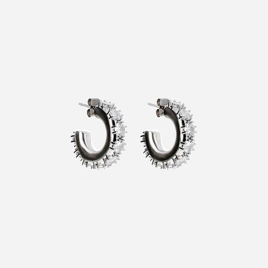 Silver Women Kith Justine Clenquet Nina Earrings Jewelry | 6475-RHQEZ