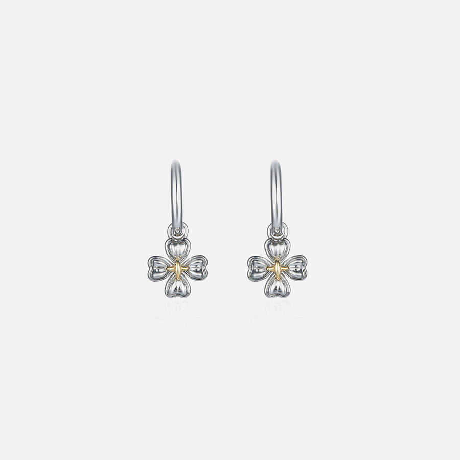 Silver Women Kith SSIL Clover Drop Earring Jewelry | 0697-GVDAZ
