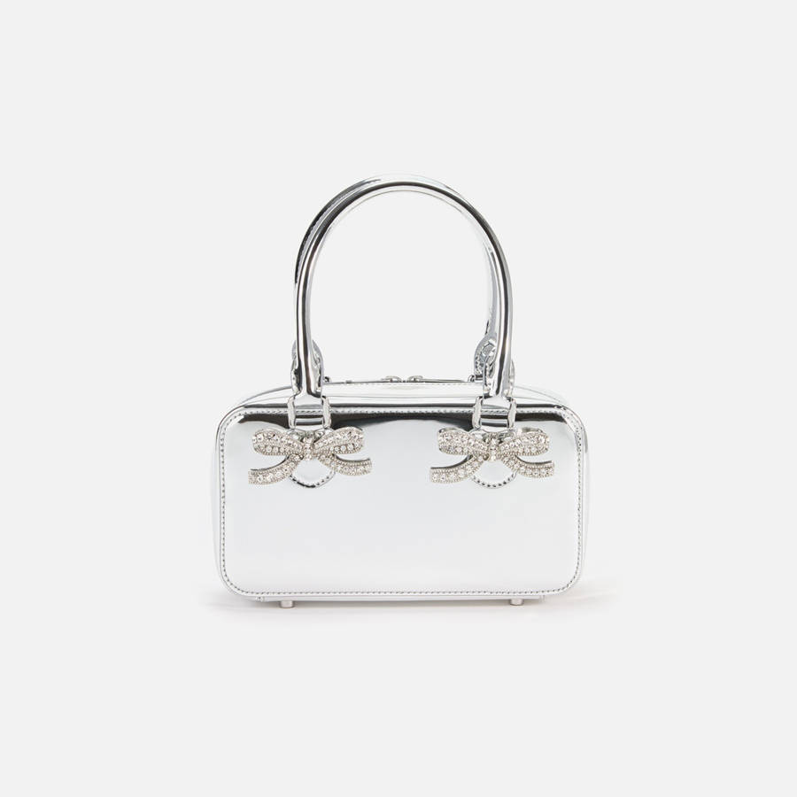 Silver Women Kith Self-Portrait Leather Mini Tote Bags | 3268-QGDUC
