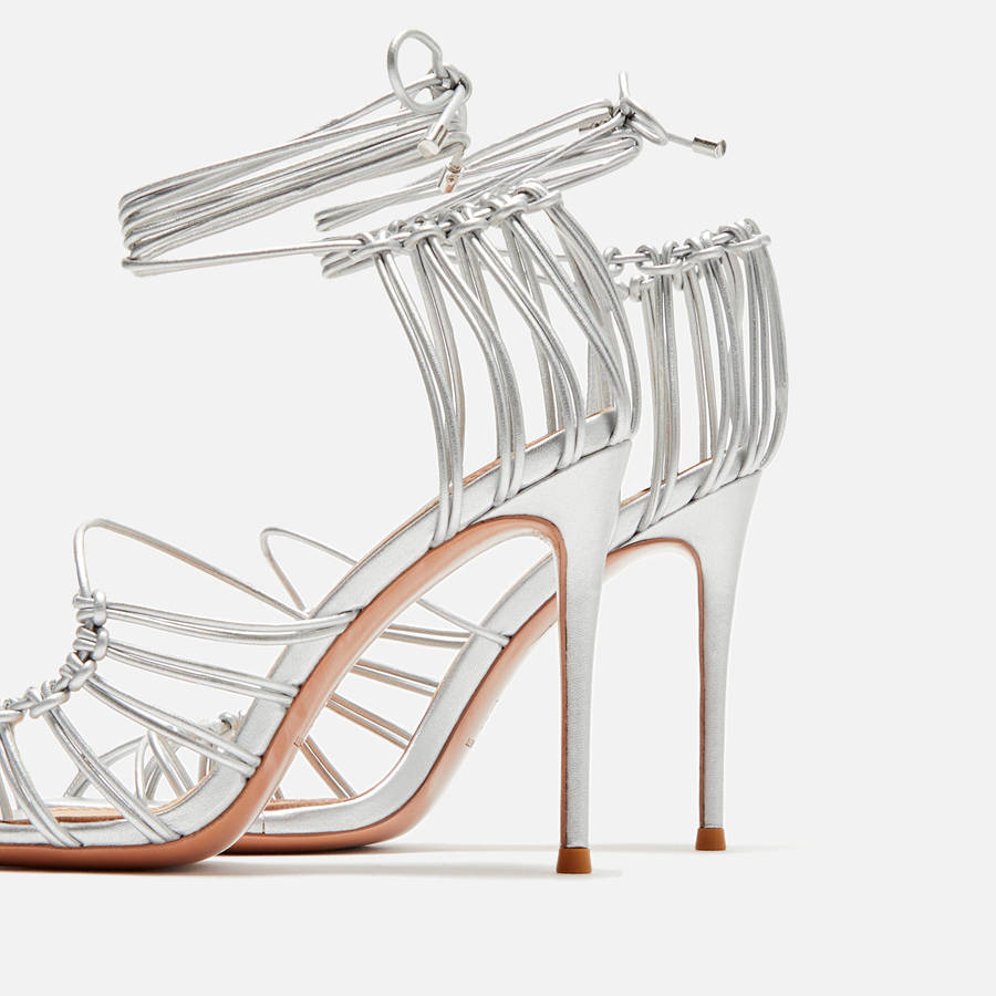 Silver Women Kith Tejahn Burnett Simijah Sandals Heels | 6934-COLQV