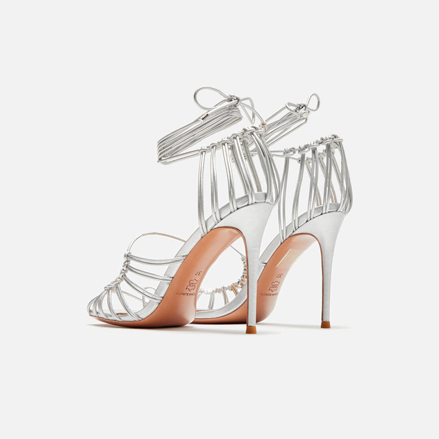 Silver Women Kith Tejahn Burnett Simijah Sandals Heels | 6934-COLQV