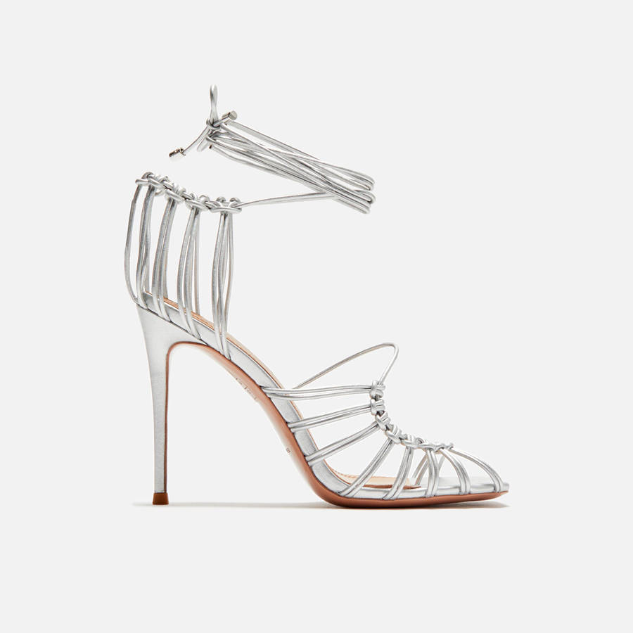 Silver Women Kith Tejahn Burnett Simijah Sandals Heels | 6934-COLQV
