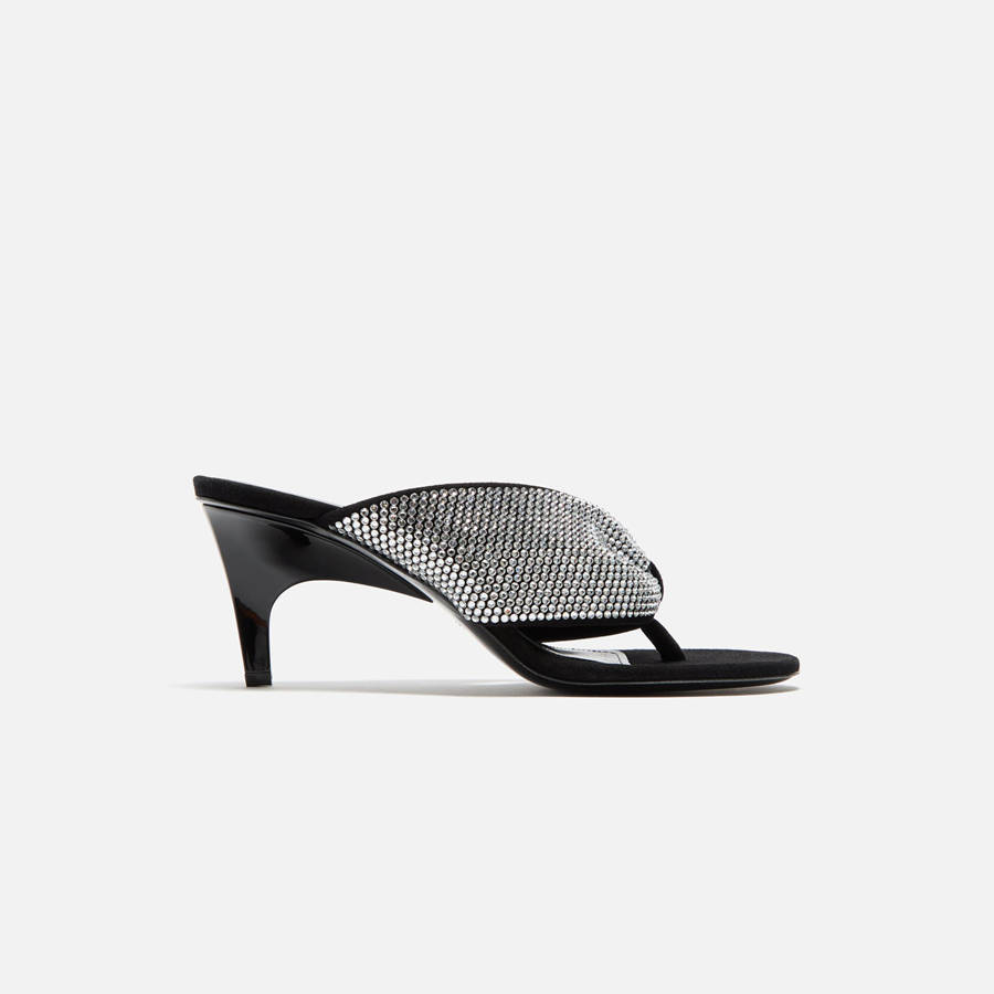 Silver / Black Women Kith The Attico Rem 60mm Sandal Heels | 4826-MPBWZ