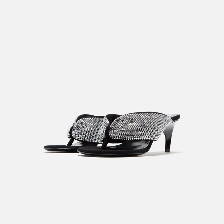 Silver / Black Women Kith The Attico Rem 60mm Sandal Heels | 4826-MPBWZ