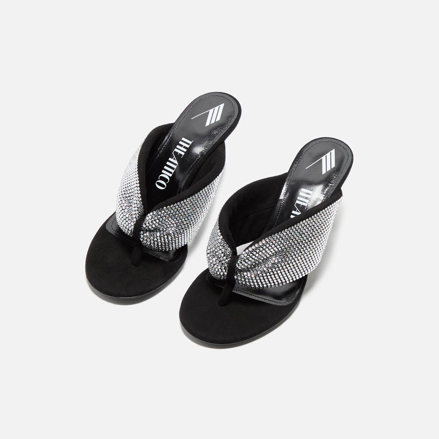 Silver / Black Women Kith The Attico Rem 60mm Sandal Heels | 4826-MPBWZ