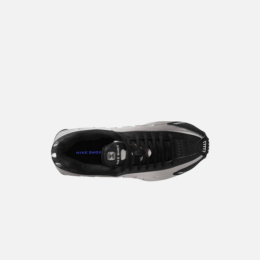 Silver / Black / Blue Women Kith Nike WMNS Shox R4 Sneakers | 8362-JLGCW