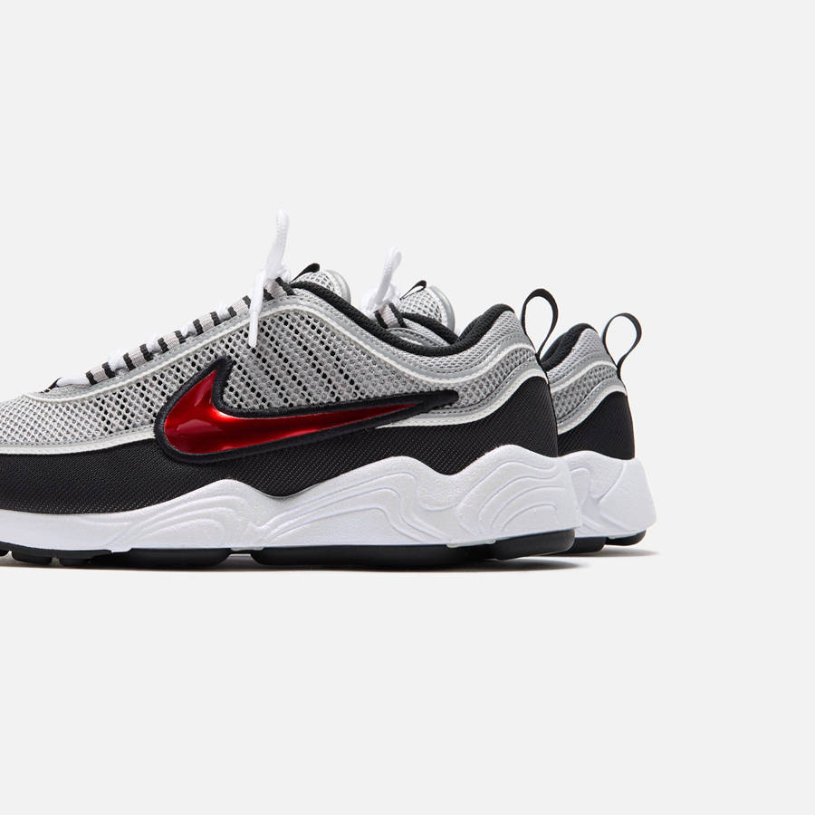 Silver / Red / Black / White Men Kith Nike Air Zoom Spiridon OG Sneakers | 1689-WRQGI