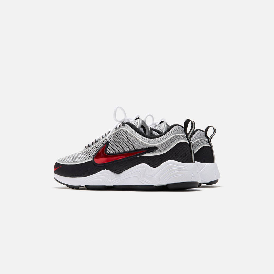 Silver / Red / Black / White Men Kith Nike Air Zoom Spiridon OG Sneakers | 1689-WRQGI