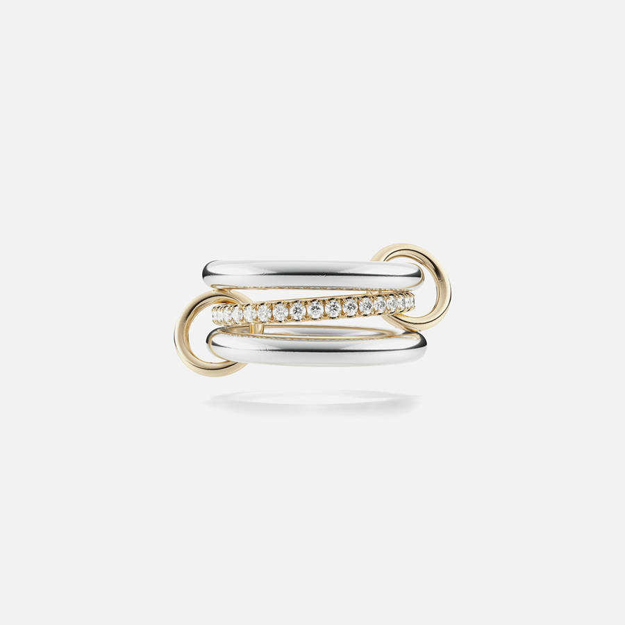 Silver / Yellow Gold Women Kith Spinelli Kilcollin Libra SG Petite 3 Link Ring Jewelry | 0624-ITEVF