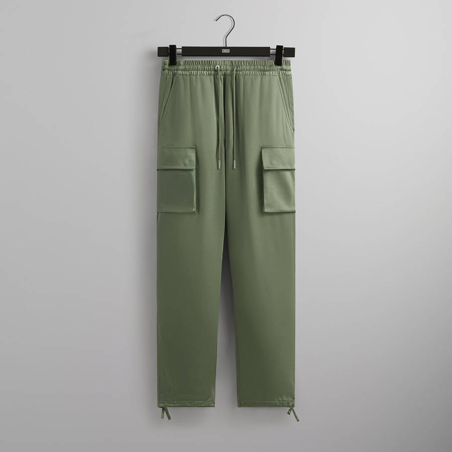 Turquoise Men Kith and Kin Washed Satin Kelvin Parachute Pants | 9051-PNMBH