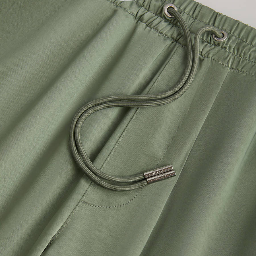 Turquoise Men Kith and Kin Washed Satin Kelvin Parachute Pants | 9051-PNMBH