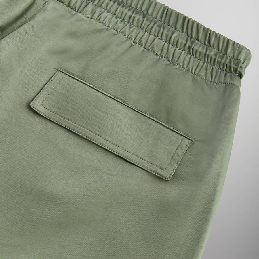 Turquoise Men Kith and Kin Washed Satin Kelvin Parachute Pants | 9051-PNMBH