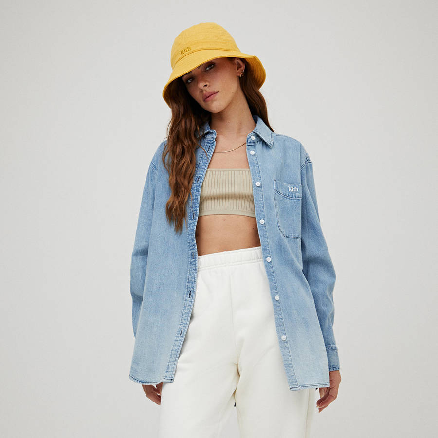 Wash Women Kith Ora II Denim Shirts | 4592-DSQZN