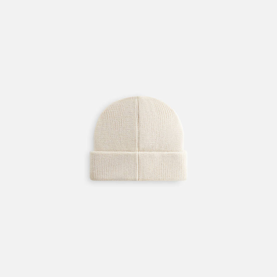 White Kids' Kith Classic Beanie Headwear | 5903-CQSFA
