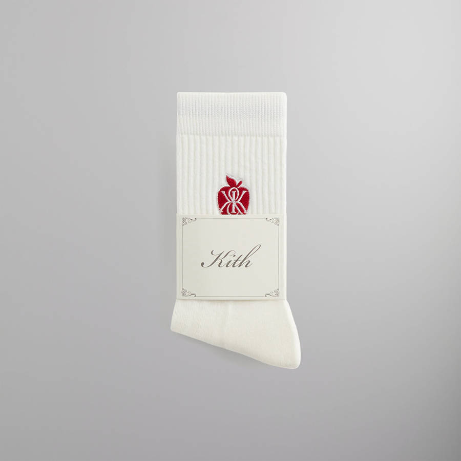 White Men Kith Apple Crest Embroidered Socks | 8096-RQYCU