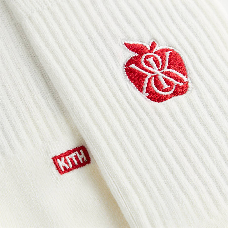 White Men Kith Apple Crest Embroidered Socks | 8096-RQYCU