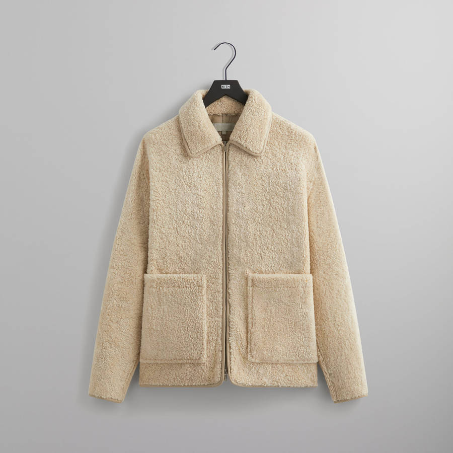 White Men Kith Archer Shearling Jackets | 0247-NZHEL