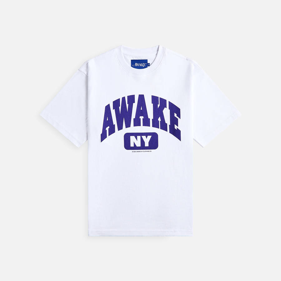 White Men Kith Awake NY Varsity Shirts | 2489-QKOXM