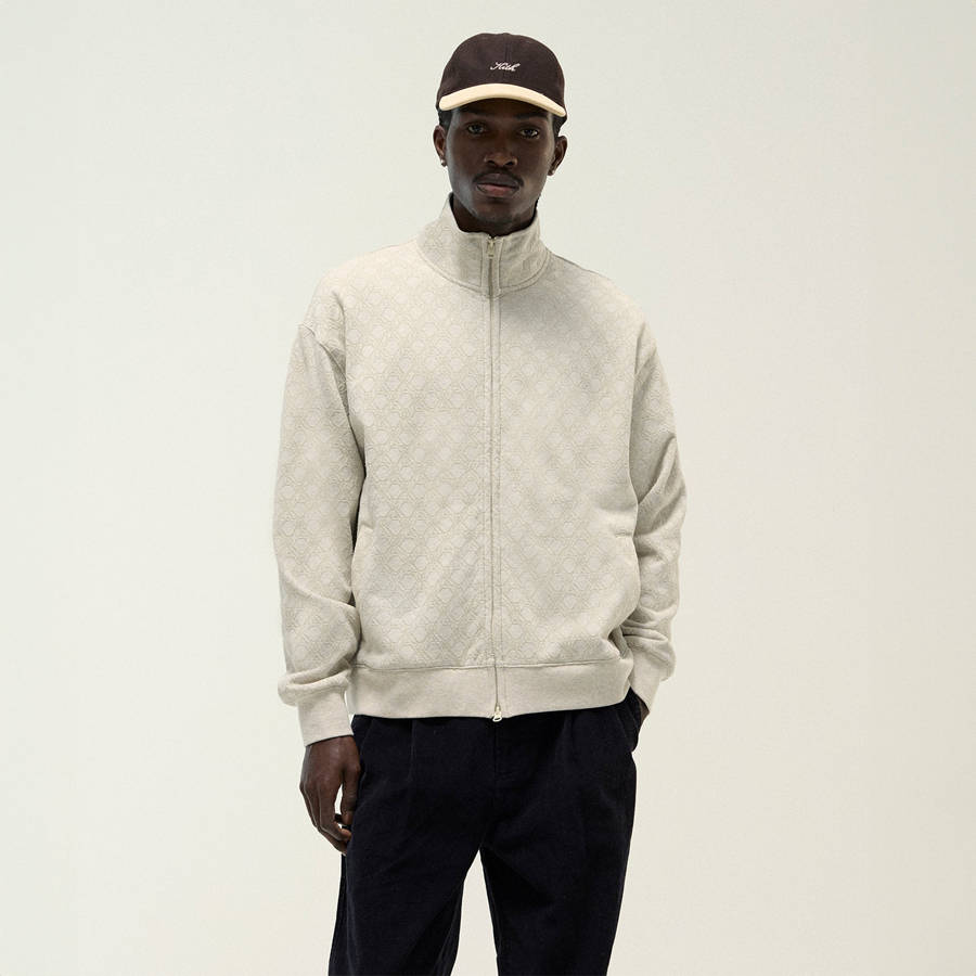 White Men Kith Bonded Fleece Wyona Full Zip Jackets | 2390-JKPTB