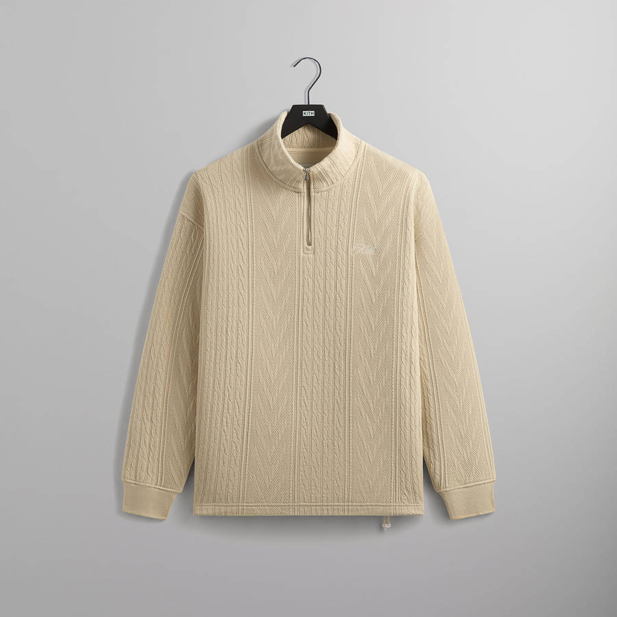 White Men Kith Cable Fleece Quarter Zip Sweatshirts | 7450-MYHTD