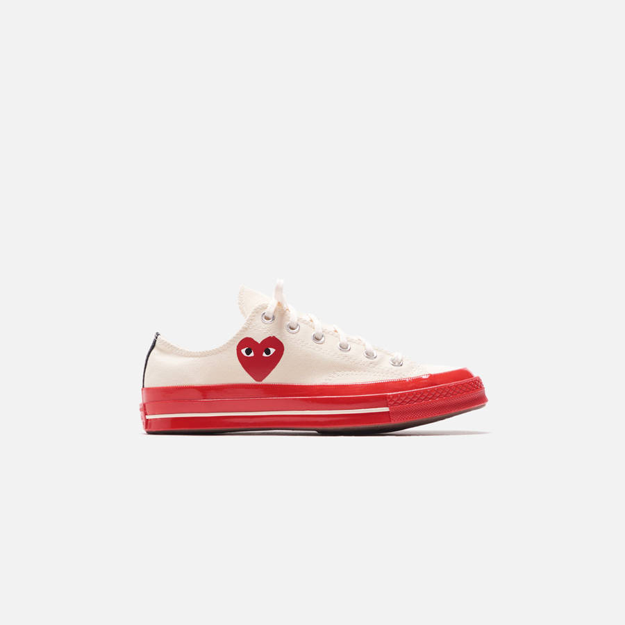 White Men Kith Converse x Comme des Garçons CDG Play Red Sole Low Top Sneakers | 4136-JFUAC