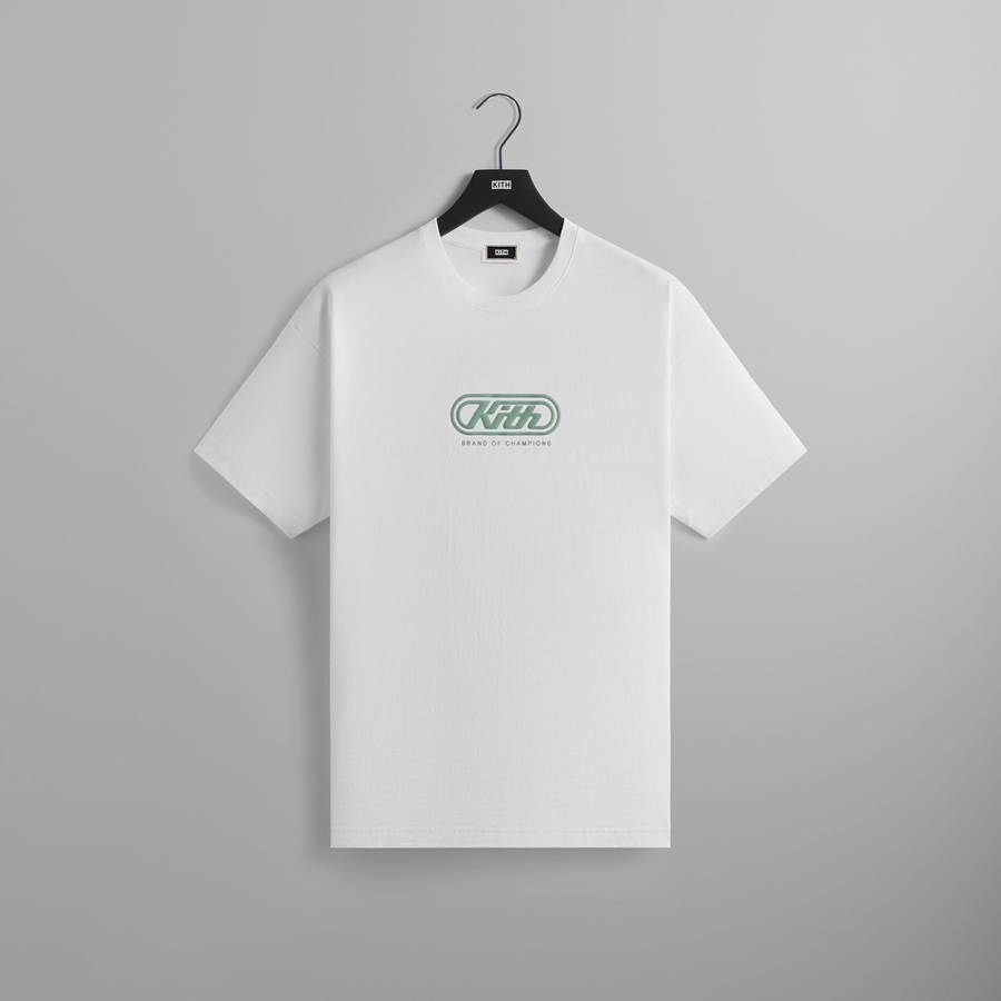 White Men Kith Cycling Poster T-Shirt | 6498-EPQHX