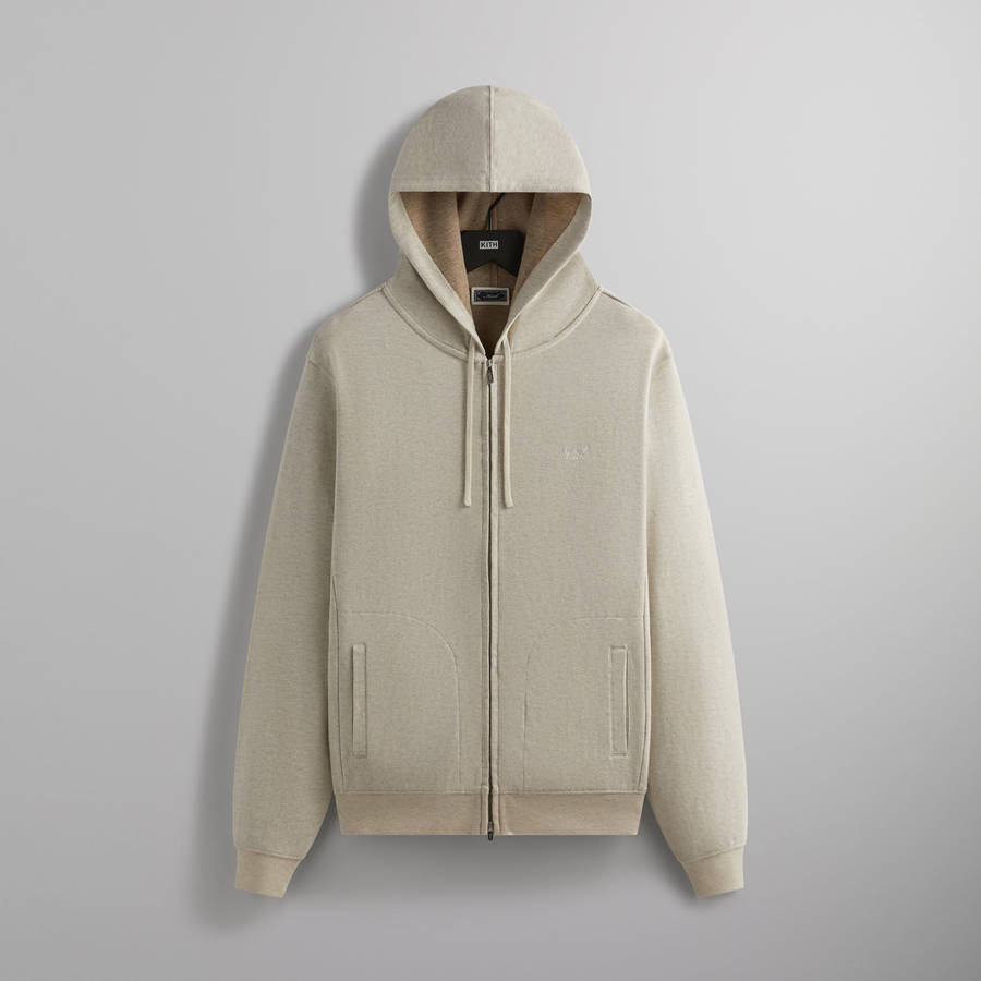 White Men Kith Double Face Williams V Full Zip Hoodie | 0948-CGWFB
