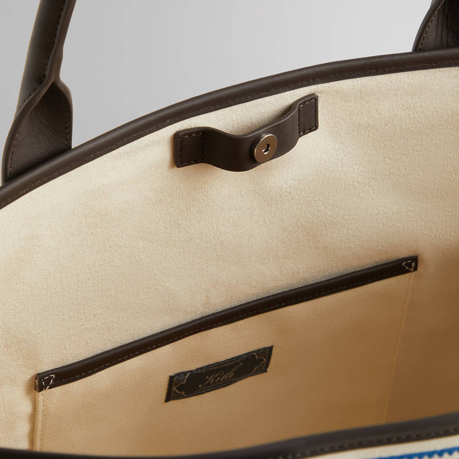 White Men Kith Embroidered Canvas Tote Bags | 5670-XHRVY