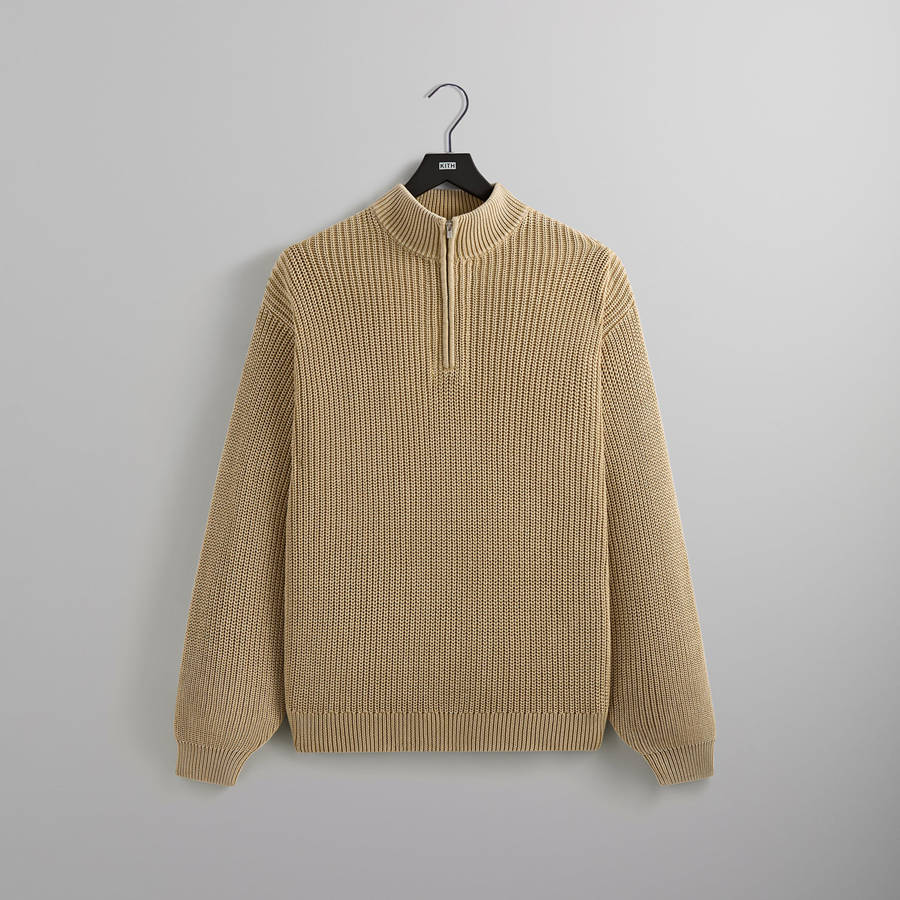 White Men Kith Garment Dyed Wyona Quarter Zip Sweatshirts | 3521-XQHKP