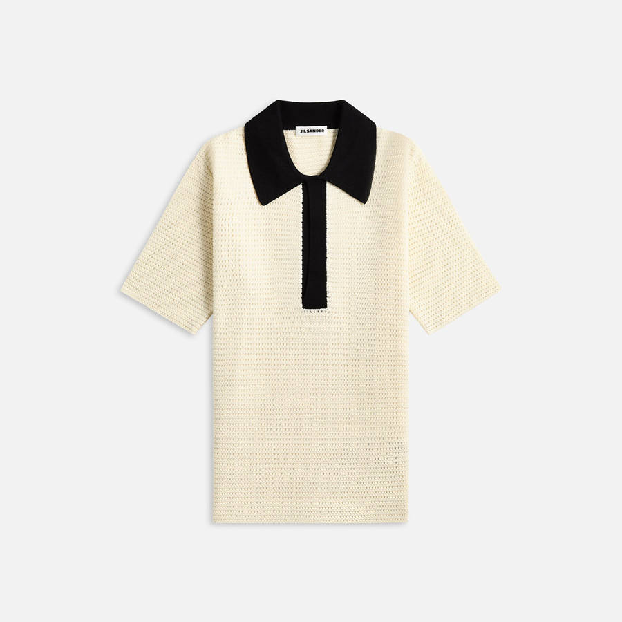 White Men Kith Jil Sander Knit Polo Shirts | 5421-DVBSX