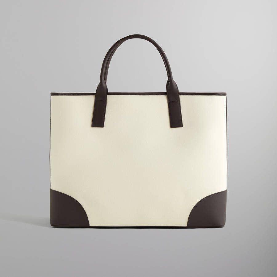 White Men Kith Leather Trimmed Canvas Tote Bags | 1905-DKVZX