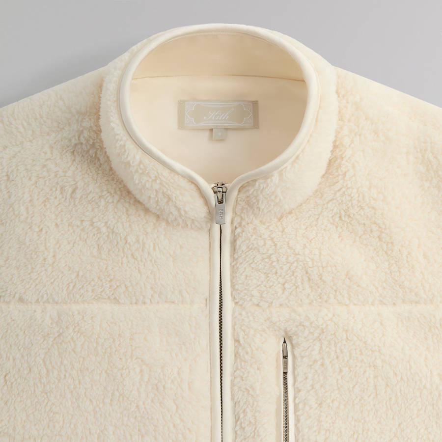 White Men Kith Lightweight Sherpa Antony Full Zip Jackets | 9450-PQHWC