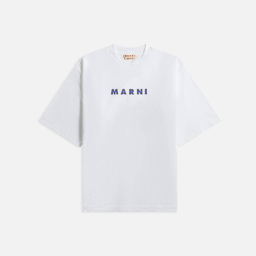 White Men Kith Marni Printed Stripe Logo T-Shirt | 0627-KAIDW