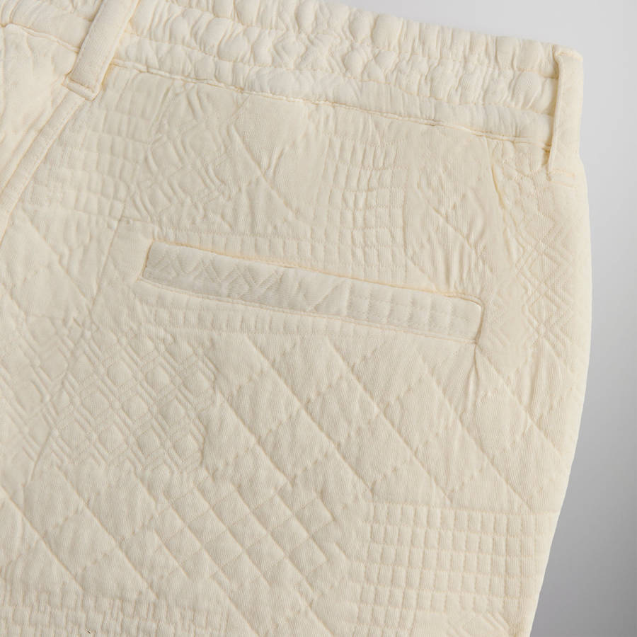 White Men Kith Mixed Stitch Interlock Garrison Pants | 9254-RDWOG