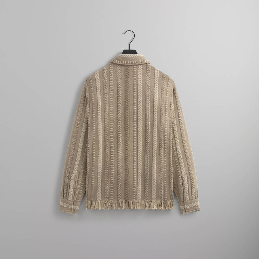 White Men Kith Mixed Stripe Tweed Boxy Collared Overshirt Jackets | 5912-CAPIB
