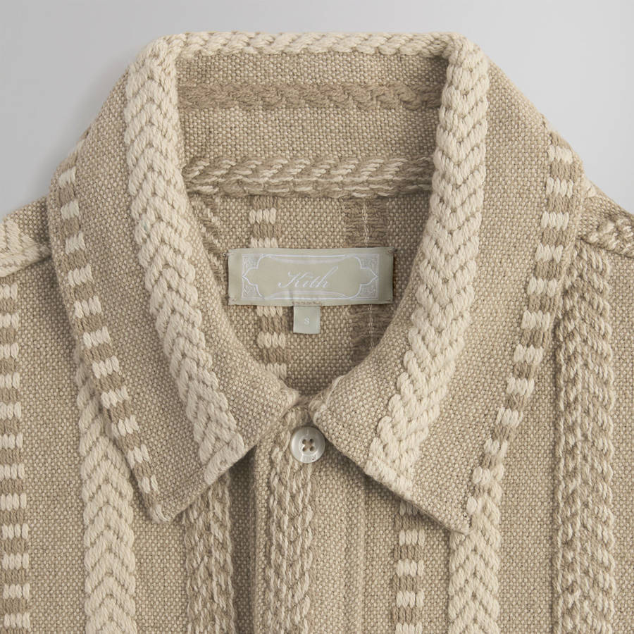 White Men Kith Mixed Stripe Tweed Boxy Collared Overshirt Jackets | 5912-CAPIB