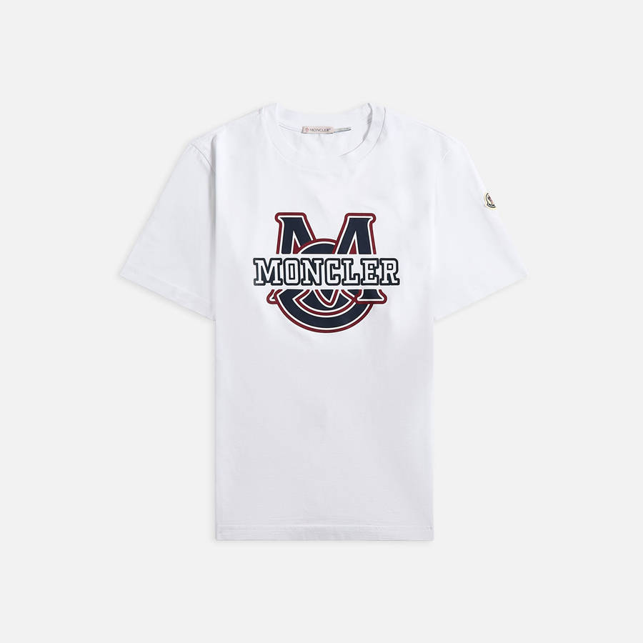 White Men Kith Moncler Varsity Logo Motif Shirts | 8542-NJHPF
