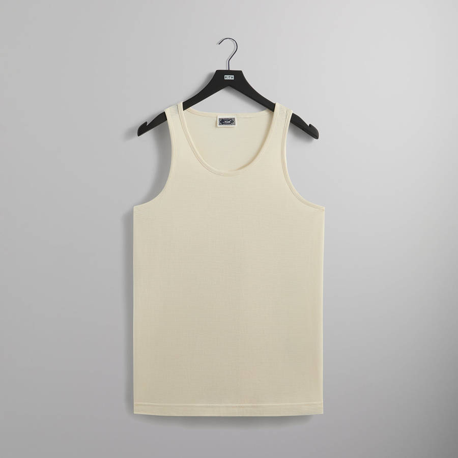 White Men Kith Pointelle Mesh Spencer Tank Shirts | 3527-KHBUS