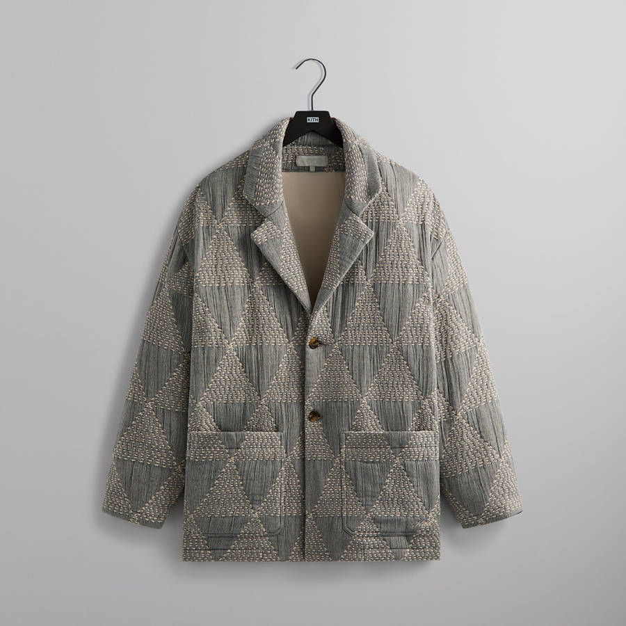 White Men Kith Quilt Stitch Alfie Jackets | 5849-ZWQRG