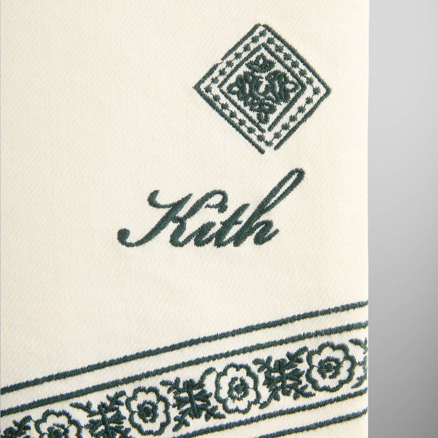 White Men Kith Raw Hem Denim Apollo Shirts | 3980-KCRZQ